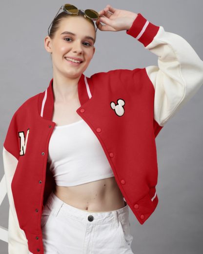 Mickey Mouse Oversized Varsity Jacket Women - Image 3
