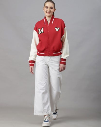 Mickey Mouse Oversized Varsity Jacket Women - Image 4