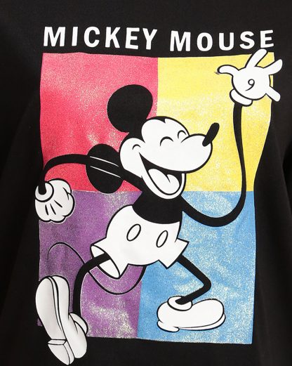 Mickey Mouse Black Regular Fit Tshirt Women - Image 5