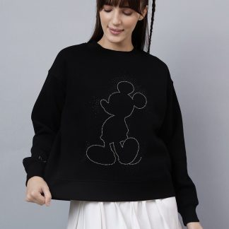 Mickey & Friends Printed Relaxed Fit Sweatshirt For Women