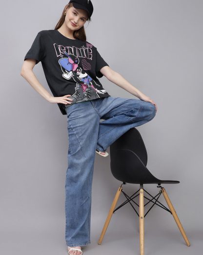 Mickey & Friends Printed Oversized Tshirt For Women - Image 4