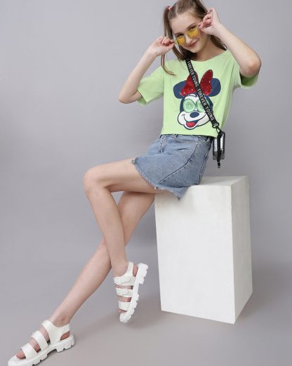 Mickey & Friends Printed Boxy Fit Tshirt For Women - Image 4