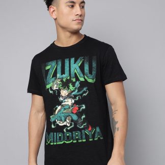 My Hero Academia Black Graphic Printed Tshirt Men
