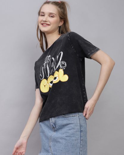 Minions Printed Regular Fit Tshirt For Women - Image 2