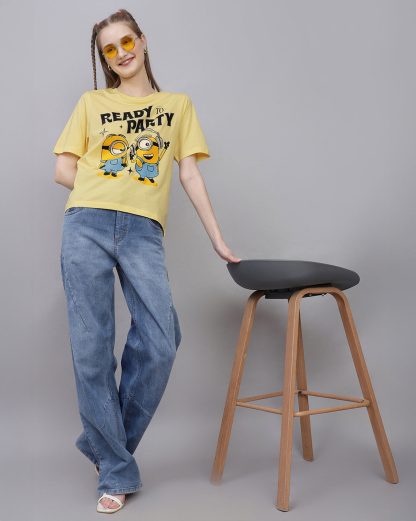 Minions Printed Regular Fit Tshirt For Women - Image 7