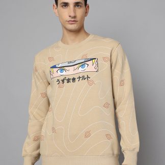 Naruto Beige Regular Fit Sweatshirt Men