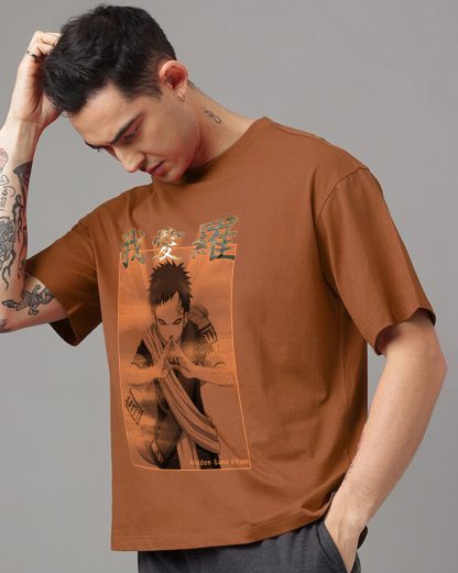 Naruto Sunagakure Oversized Tshirt Men - Image 3