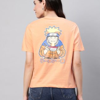 Naruto Peach Regular Fit Tshirt Women