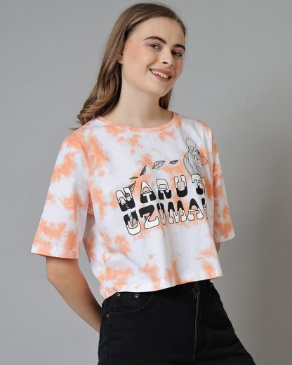 Naruto Printed Oversized Crop Fit Tshirt For Women - Image 2