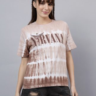 Nirvana Printed Regular Fit Tshirt For Women