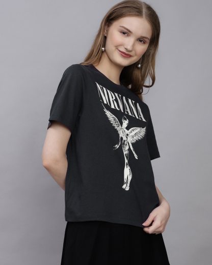 Nirvana Printed Regular Fit Tshirt For Women - Image 2