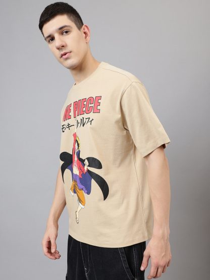 One Piece Straw Hat Oversized Tshirt Men - Image 3