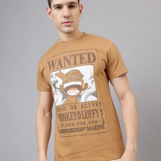 One Piece Luffy Wanted Regular Fit Tshirt Men