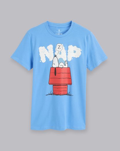 Snoopy Regular Fit Blue Tshirt Men - Image 6