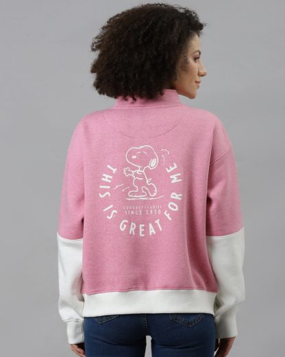 Peanuts Relaxed Fit Pink Sweatshirt Women - Image 3