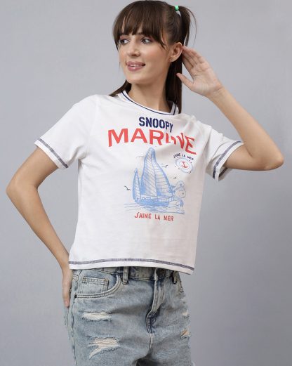 Peanuts Printed Regular Fit Tshirt For Women - Image 2