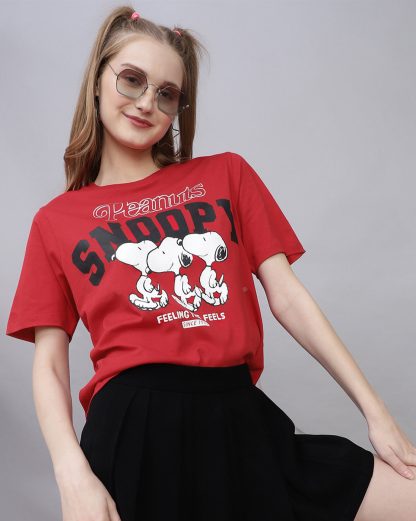 Peanuts Printed Oversized Tshirt For Women