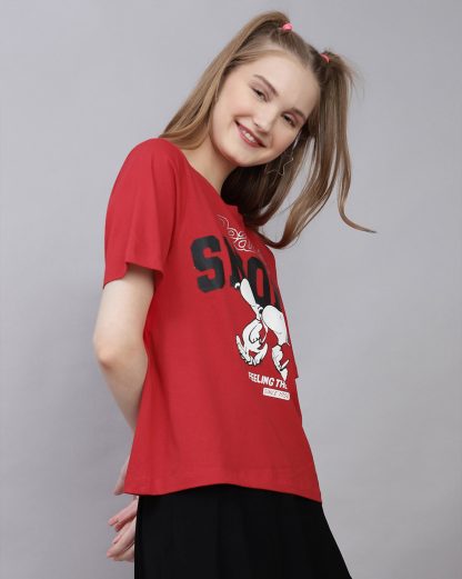 Peanuts Printed Oversized Tshirt For Women - Image 3