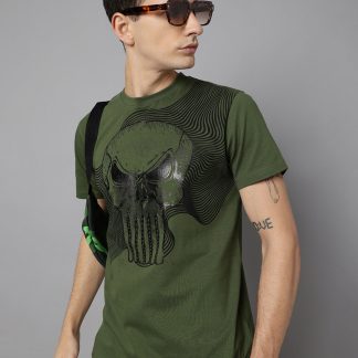 Punisher Regular Fit Olive Tshirt Men