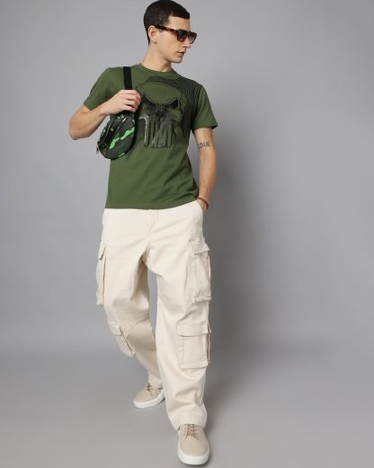 Punisher Regular Fit Olive Tshirt Men - Image 4