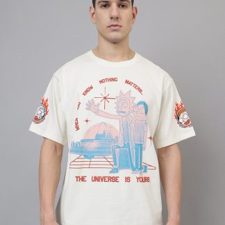 Rick & Morty Off White Oversized Tshirt Men