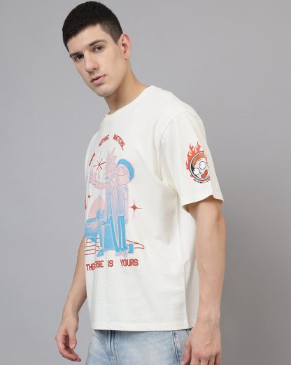 Rick & Morty Off White Oversized Tshirt Men - Image 3