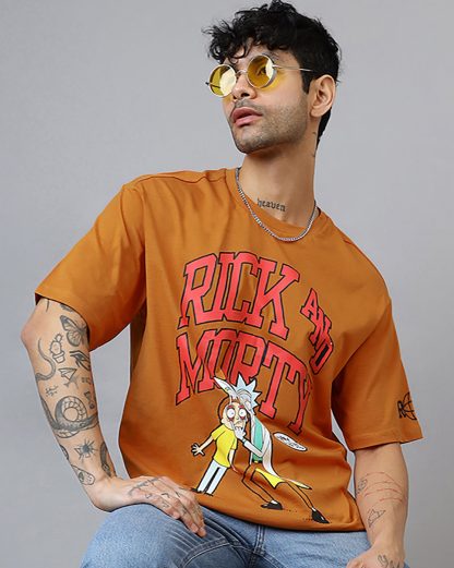 Rick & Morty Printed Oversize Tshirt For Men