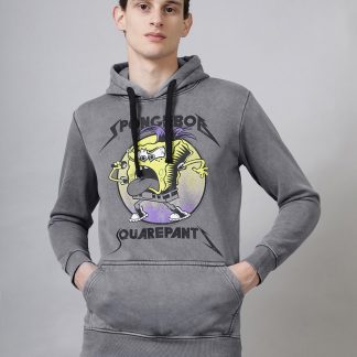 Sponge Bob Squarepants Printed Regular Fit Hoodie For Men