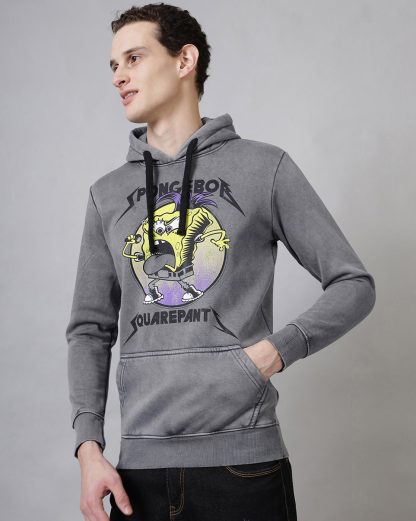 Sponge Bob Squarepants Printed Regular Fit Hoodie For Men - Image 2