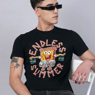 Sponge Bob Squarepants Printed Regular Fit Tshirt For Men