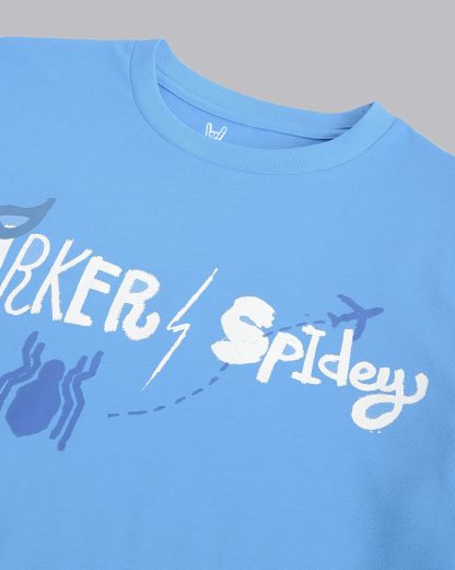 Spiderman Quirky Blue Tshirt Men - Image 2