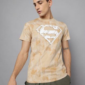 Superman Beige Regular Fit Tshirt Men
