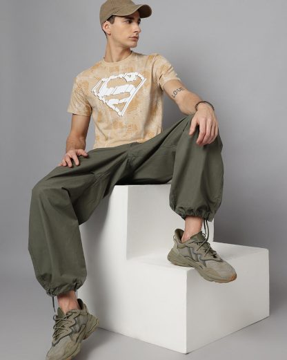 Superman Beige Regular Fit Tshirt Men - Image 4