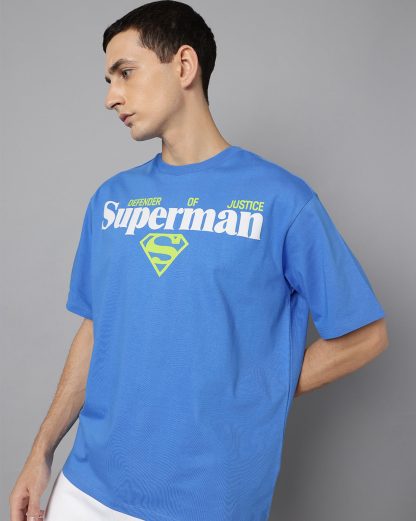 Superman Oversized Blue Tshirt Men - Image 3