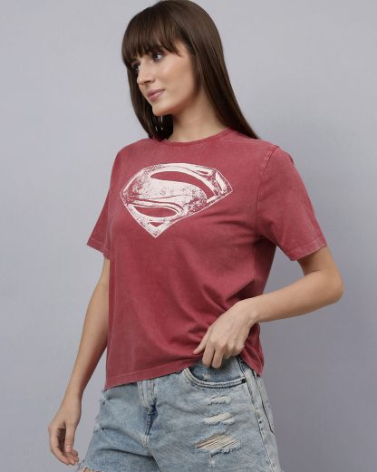 Superman Printed Regular Fit Tshirt For Women - Image 2
