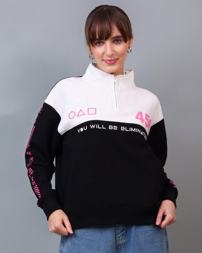 Squid Game Printed Relaxed Fit Sweatshirt For Women