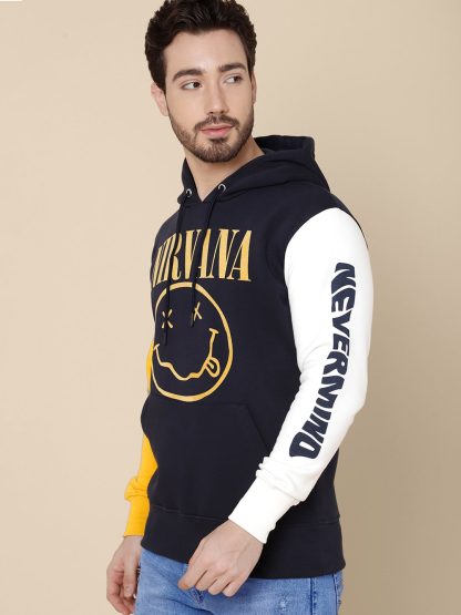 Nirvana Navy Hoodie For Men - Image 3