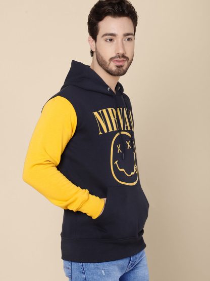 Nirvana Navy Hoodie For Men - Image 4