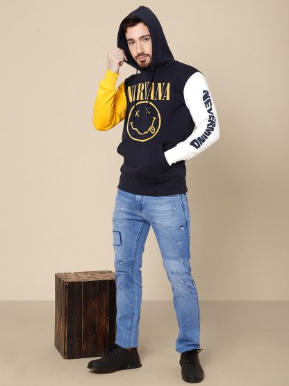 Nirvana Navy Hoodie For Men - Image 6