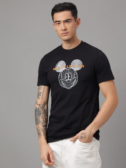 Mickey & Friends Black Tshirt For Men - Image 2