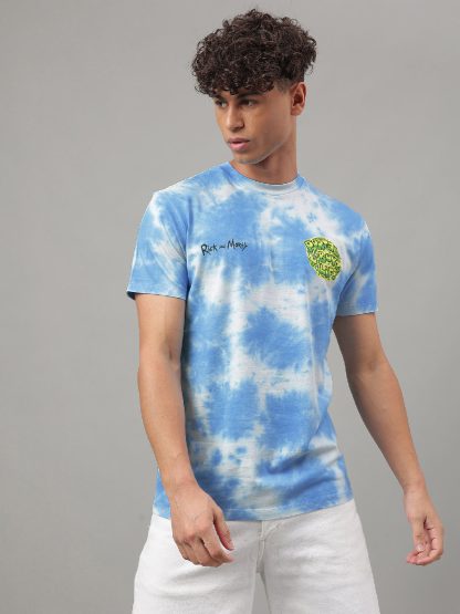 Rick & Morty Blue Tshirt For Men - Image 2
