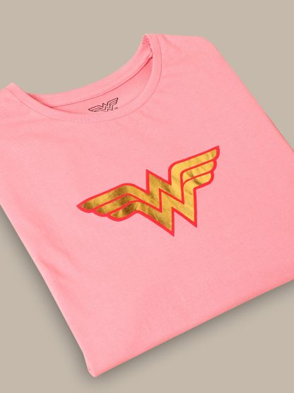 Wonder Woman Relaxed Fit Pink Tshirt For Women - Image 2