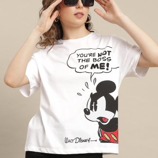 Mickey & Friends White Tshirt For Women