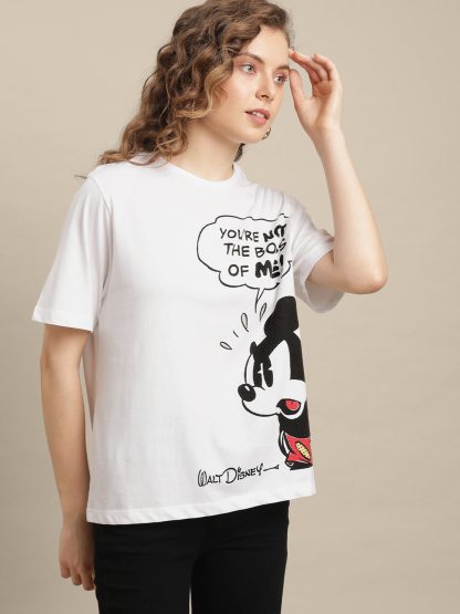 Mickey & Friends White Tshirt For Women - Image 3