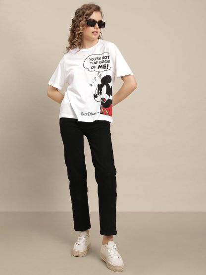 Mickey & Friends White Tshirt For Women - Image 5