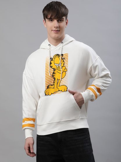 Garfield Oversized Off-White Hoodie For Men - Image 3