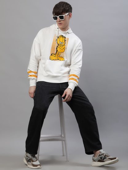 Garfield Oversized Off-White Hoodie For Men - Image 5