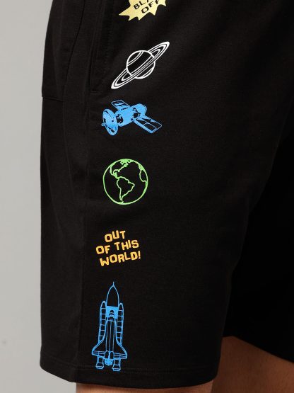 NASA Black Shorts For Men - Image 7