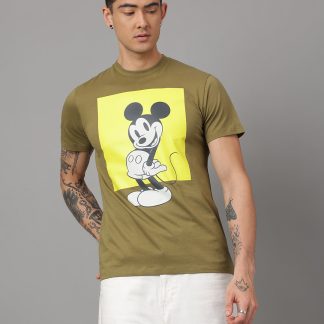 Mickey & Friends Green Tshirt For Men