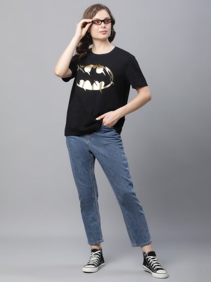Batman Black Tshirt For Women - Image 4